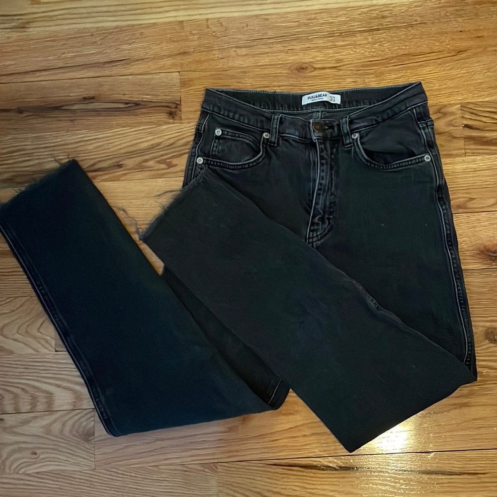 Pull&bear black/charcoal ankle jeans